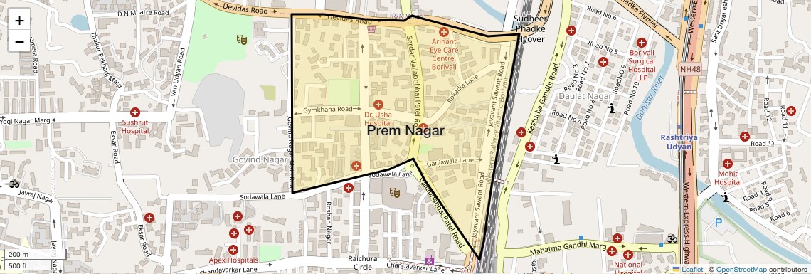 Location Map of Prem Nagar, Mumbai