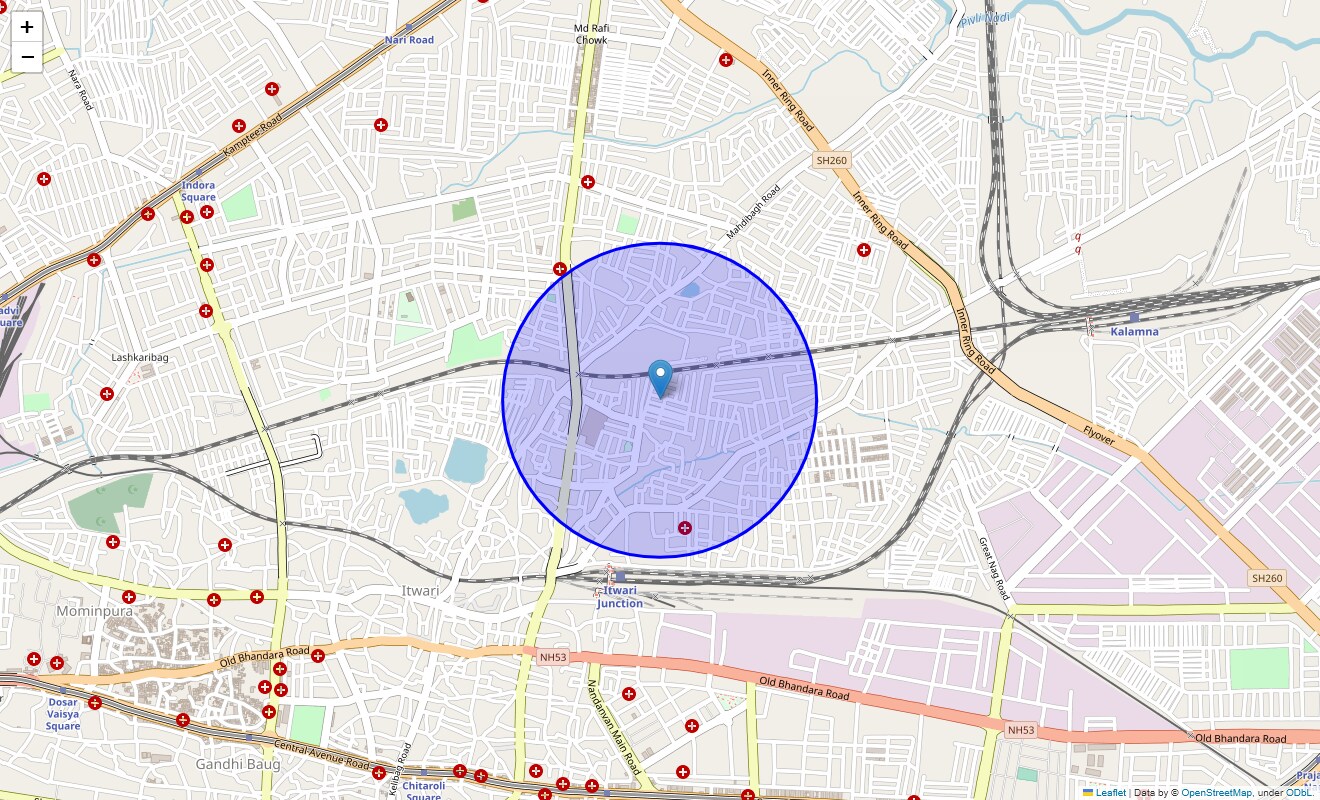 Location Map of Prem Nagar, Nagpur