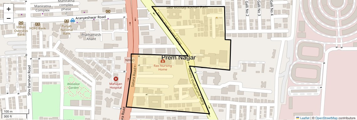 Location Map of Prem Nagar, Pune