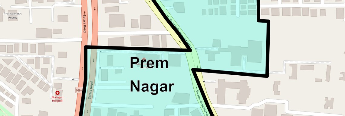 Location Map of Prem Nagar, Pune