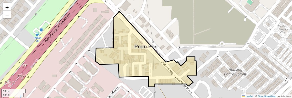 Location Map of Prem Puri, Gurgaon