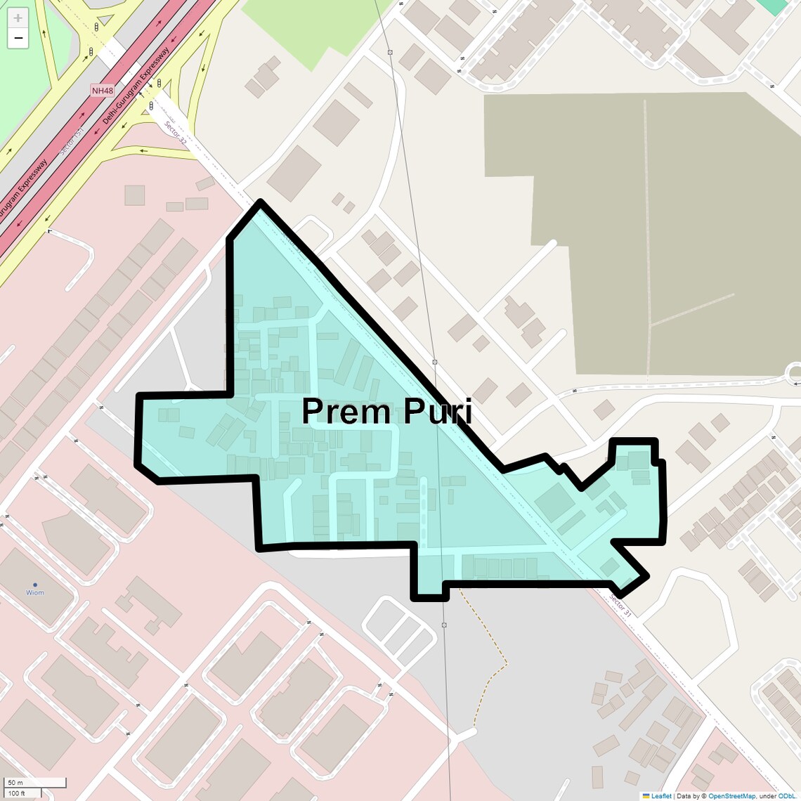 Location Map of Prem Puri, Gurgaon