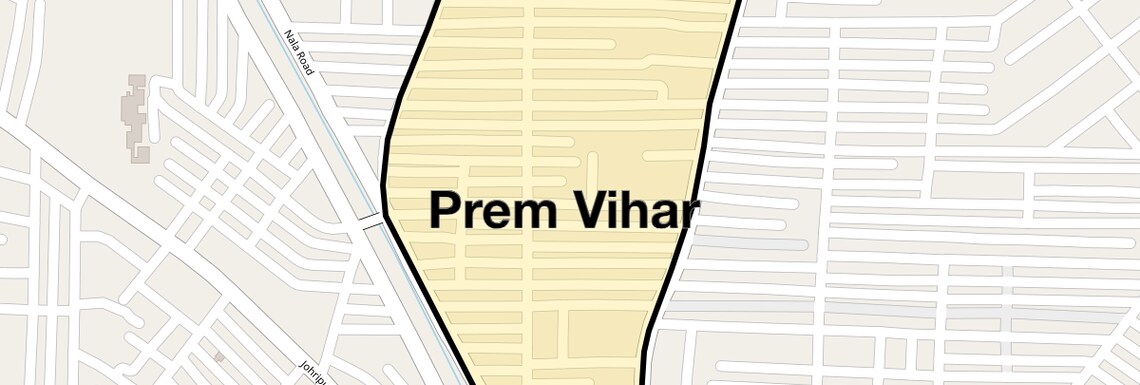 Location Map of Prem Vihar, Delhi