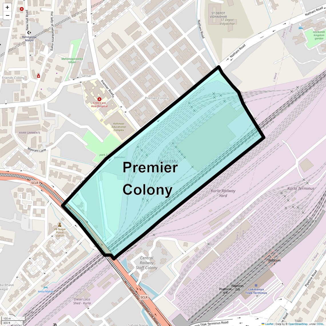 Location Map of Premier Colony, Mumbai