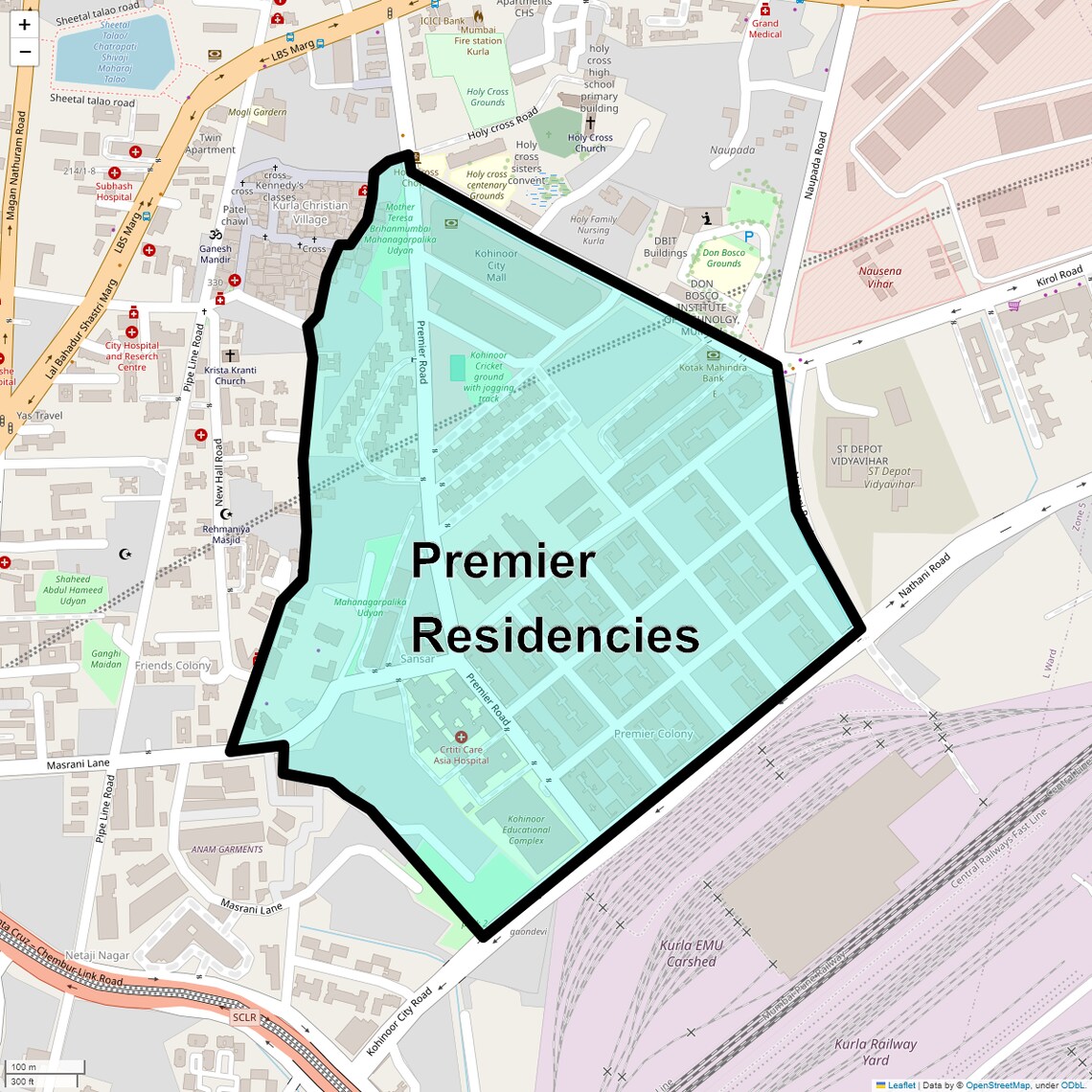 Location Map of Premier Residencies, Mumbai