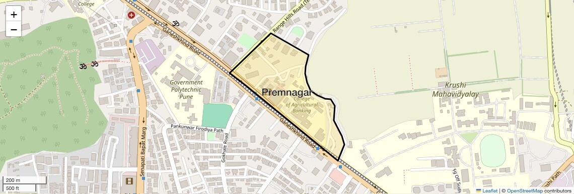 Location Map of Premnagar, Pune