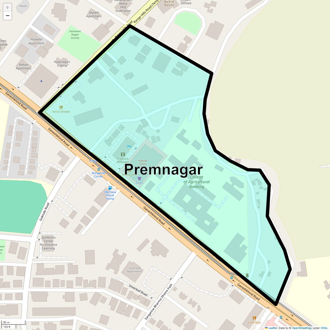 Location Map of Premnagar, Pune