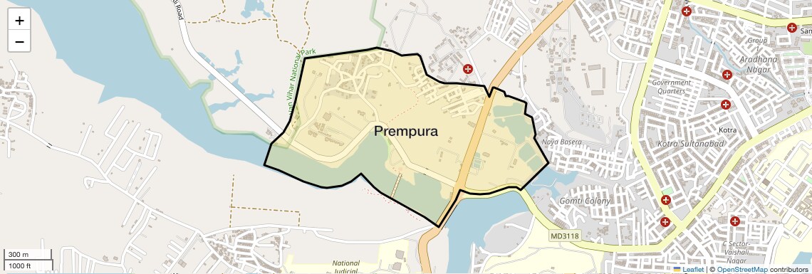 Location Map of Prempura, Bhopal