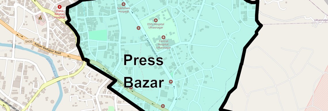 Location Map of Press Bazar, Thane
