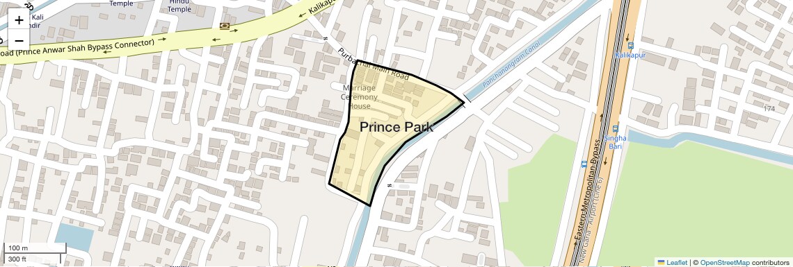 Location Map of Prince Park, Kolkata