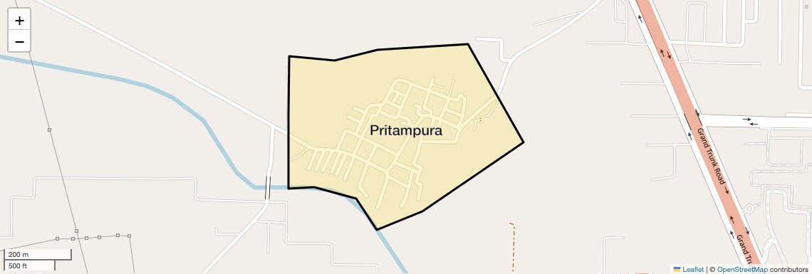 Location Map of Pritampura, Sonipat