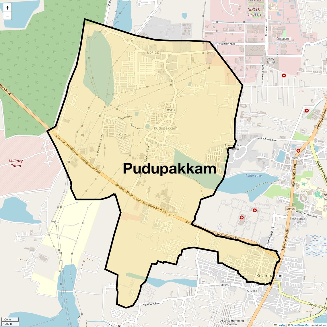 Location Map of Pudupakkam, Chennai