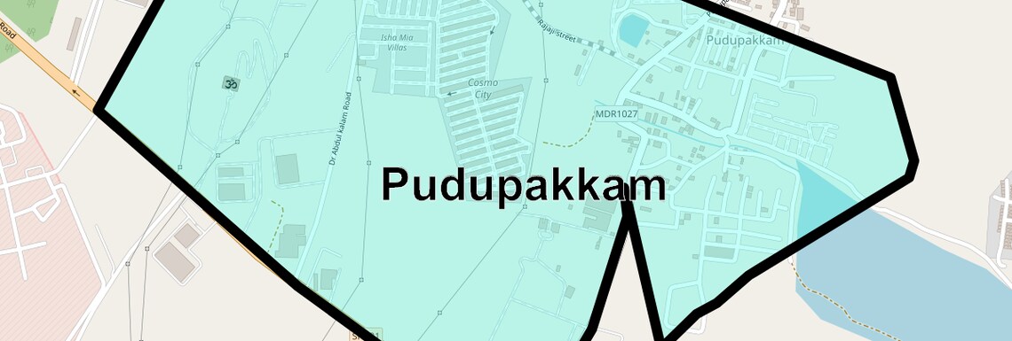 Location Map of Pudupakkam, Chennai
