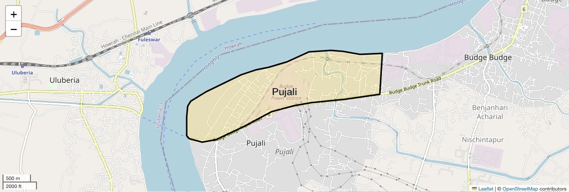 Location Map of Pujali, Kolkata