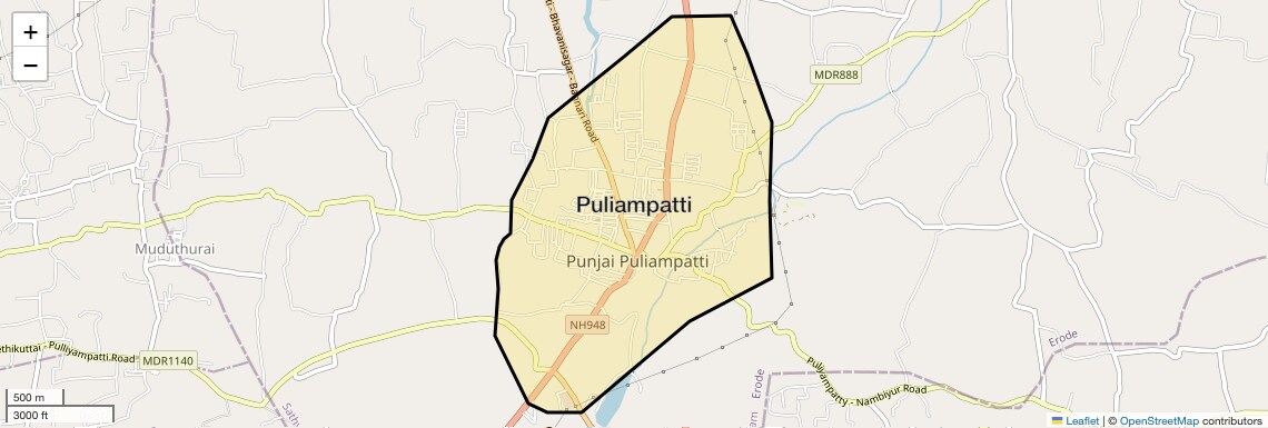 Location Map of Puliampatti, Coimbatore