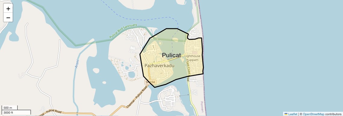 Location Map of Pulicat, Chennai