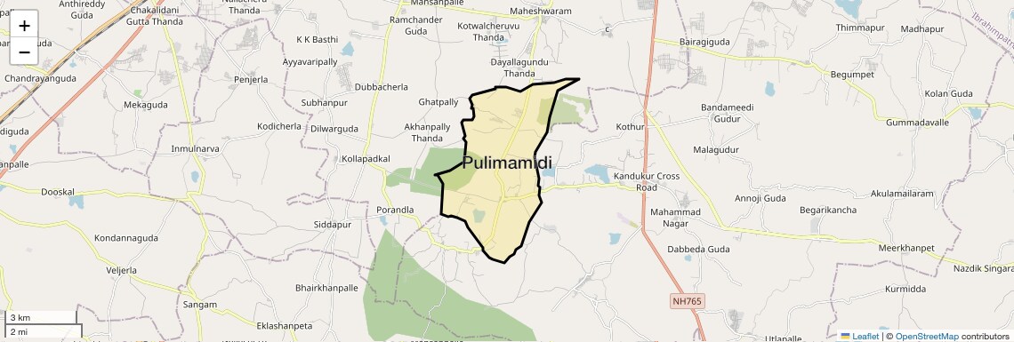 Location Map of Pulimamidi, Hyderabad