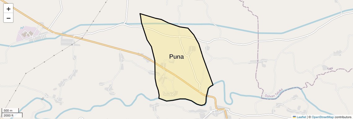 Location Map of Puna, Surat