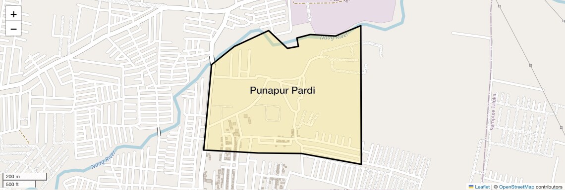 Location Map of Punapur Pardi, Nagpur