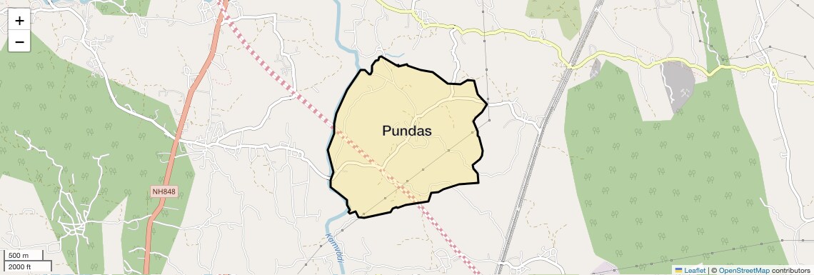 Location Map of Pundas, Thane