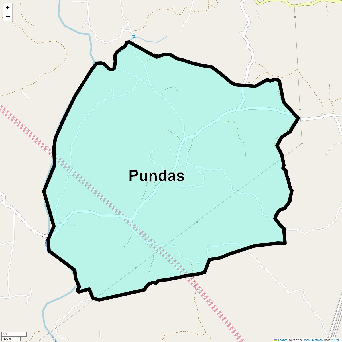 Location Map of Pundas, Thane