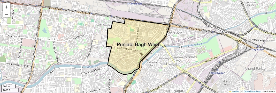 Punjabi Bagh West Map