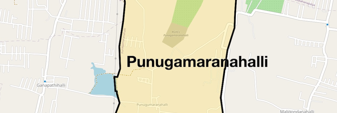Location Map of Punugamaranahalli, Bangalore
