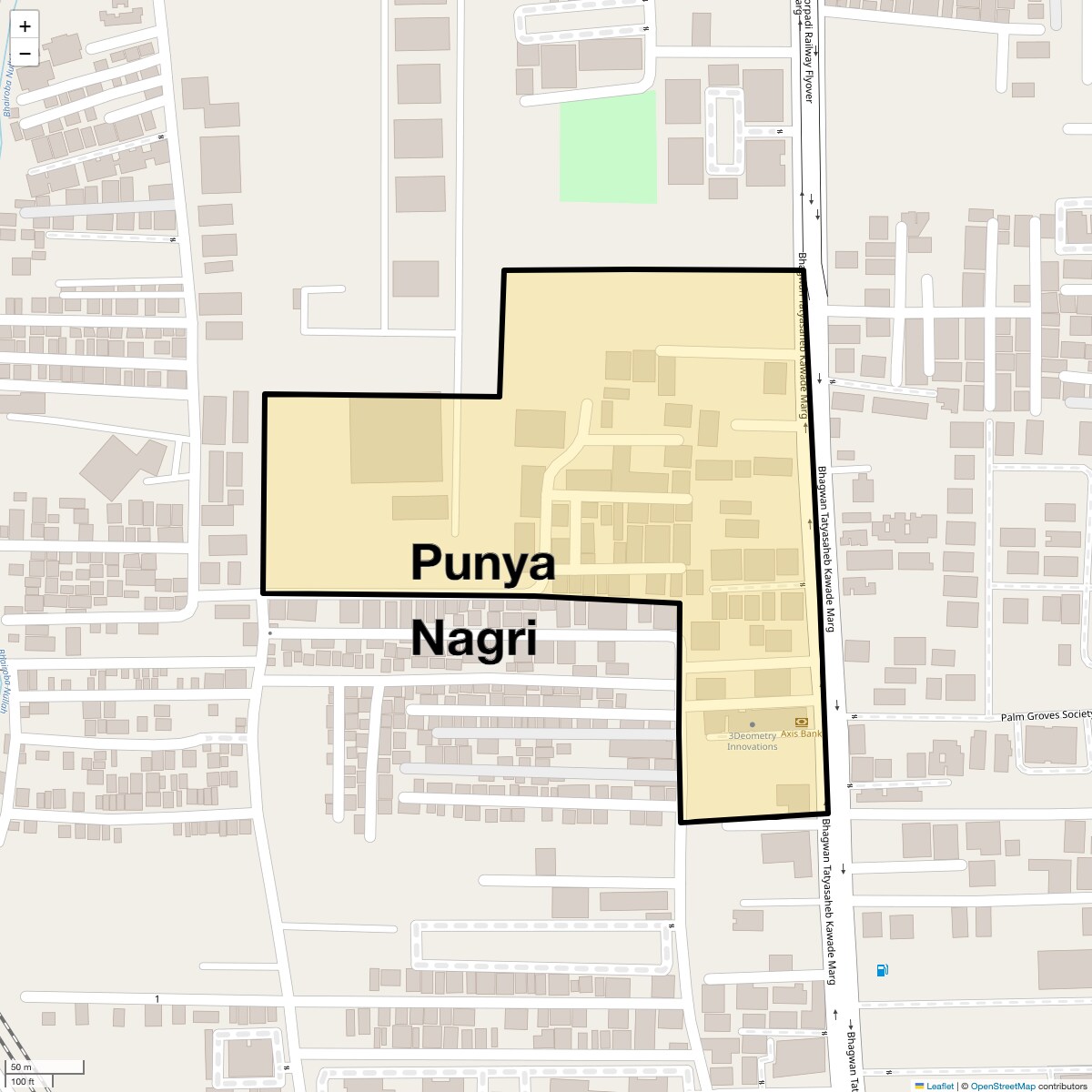 Location Map of Punya Nagri, Pune