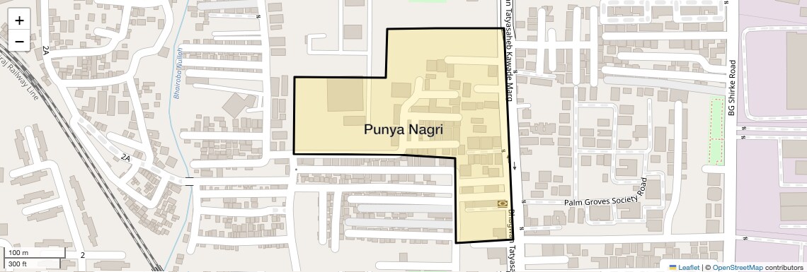 Location Map of Punya Nagri, Pune