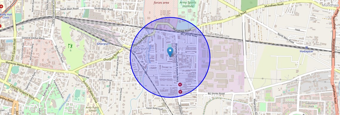 Location Map of Punya Nagri, Pune