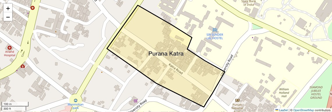 Location Map of Purana Katra, Allahabad