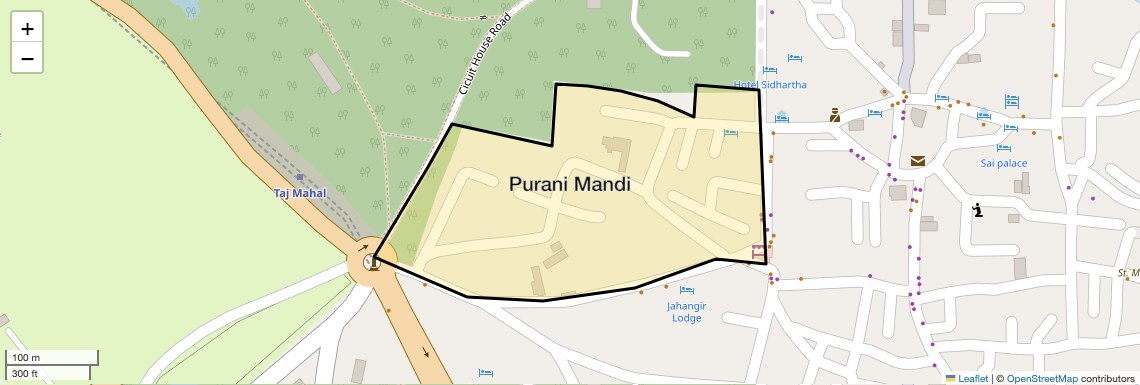 Location Map of Purani Mandi, Agra