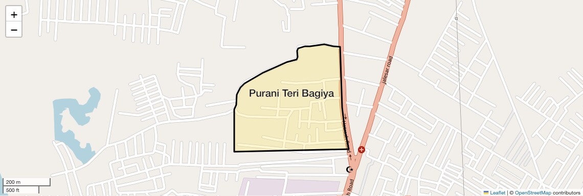 Location Map of Purani Teri Bagiya, Agra