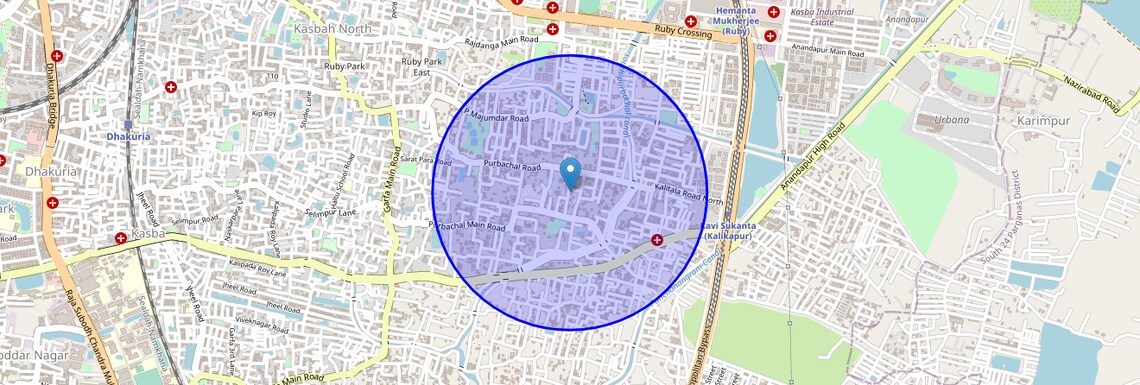 Location Map of Purbachal, Kolkata