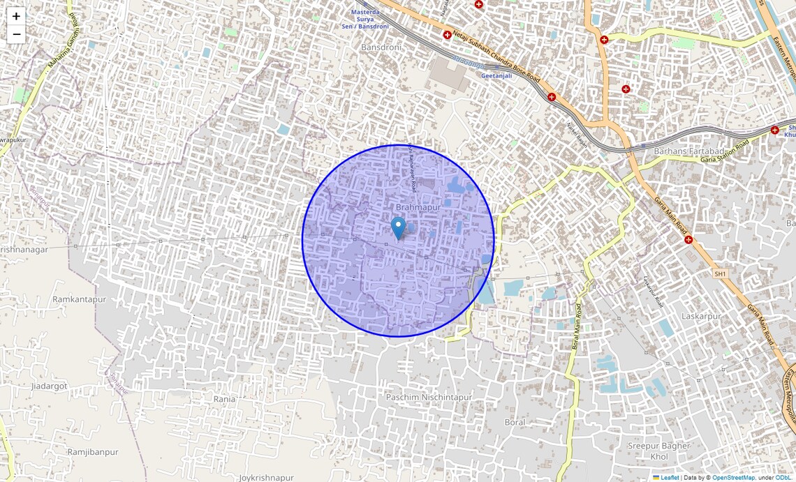 Location Map of Purbasa, Kolkata