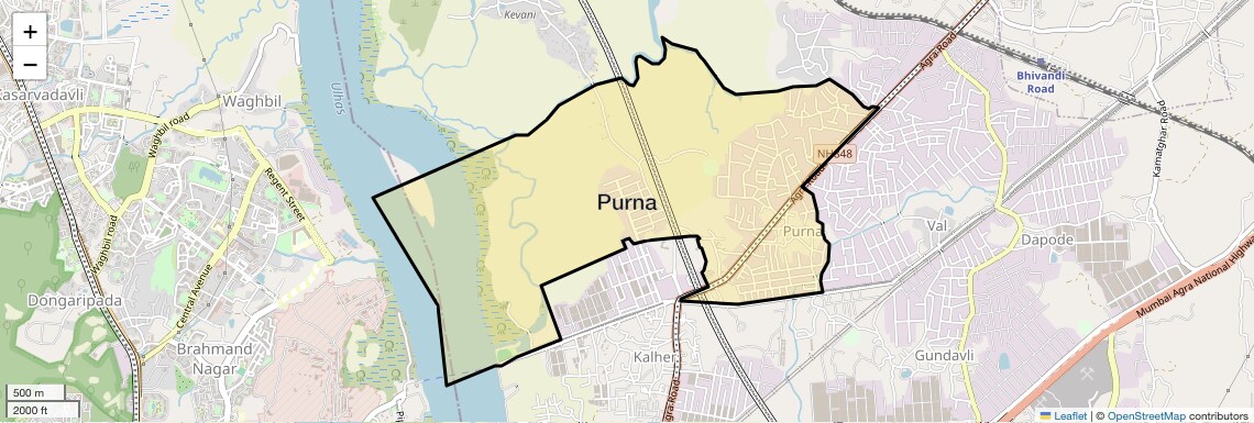Location Map of Purna, Thane