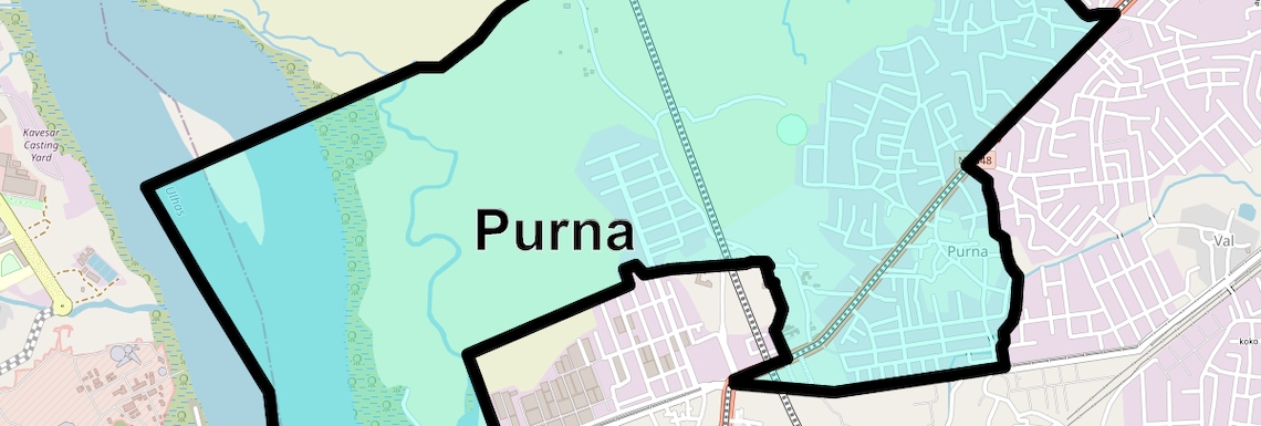 Location Map of Purna, Thane