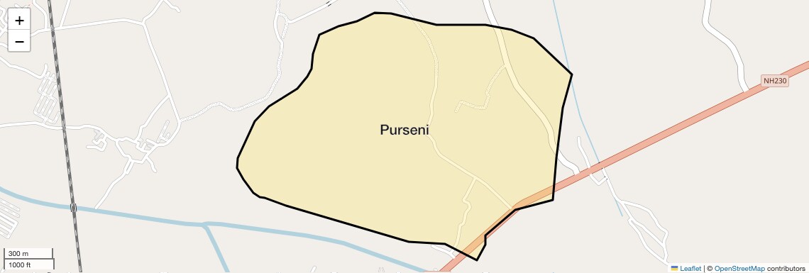 Location Map of Purseni, Lucknow
