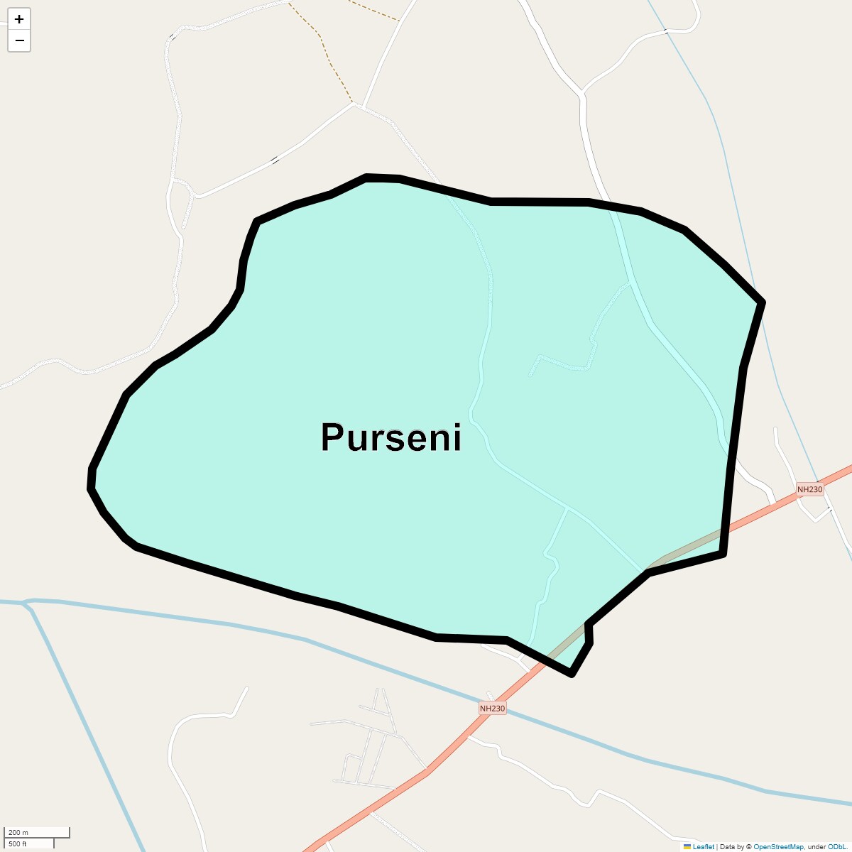 Location Map of Purseni, Lucknow