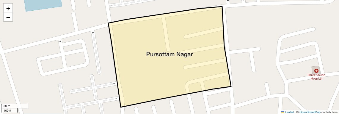 Location Map of Pursottam Nagar, Surat