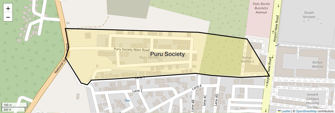 Location Map of Puru Society, Pune