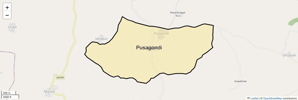 Location Map of Pusagondi, Nagpur