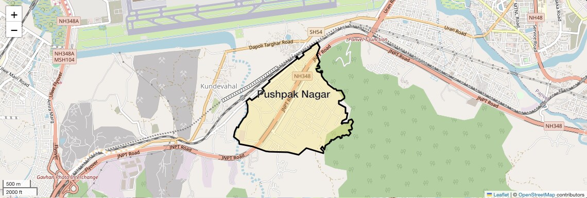 Location Map of Pushpak Nagar, Navi Mumbai