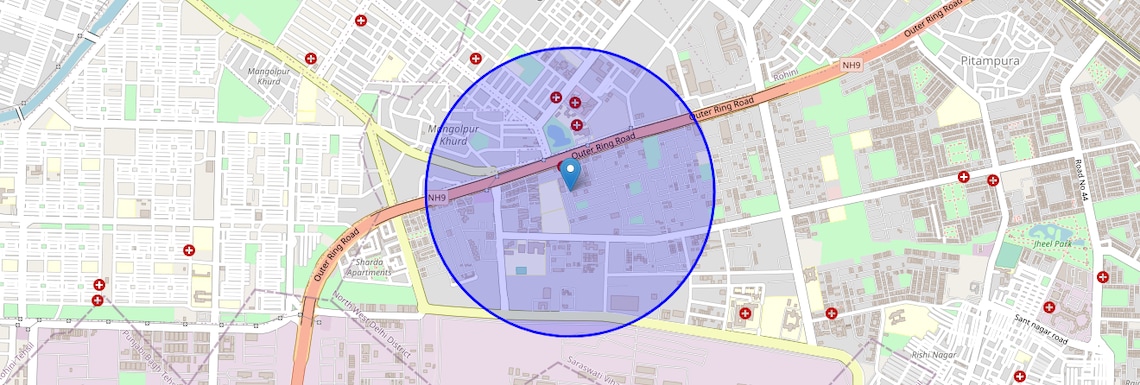 Location Map of Pushpanjali Enclave, Delhi