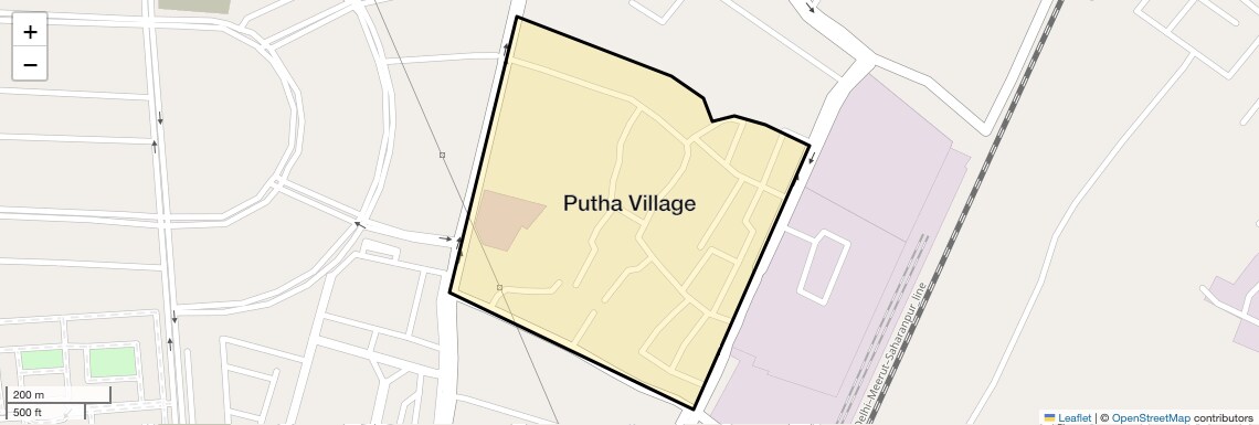 Location Map of Putha Village, Meerut