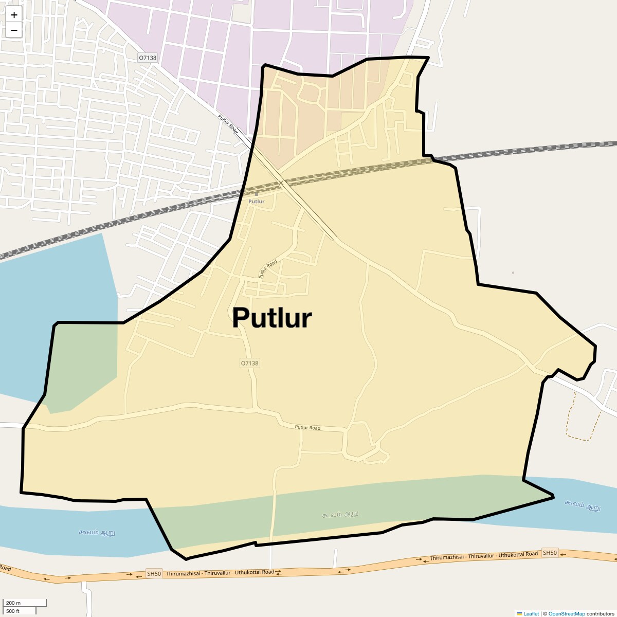 Location Map of Putlur, Chennai