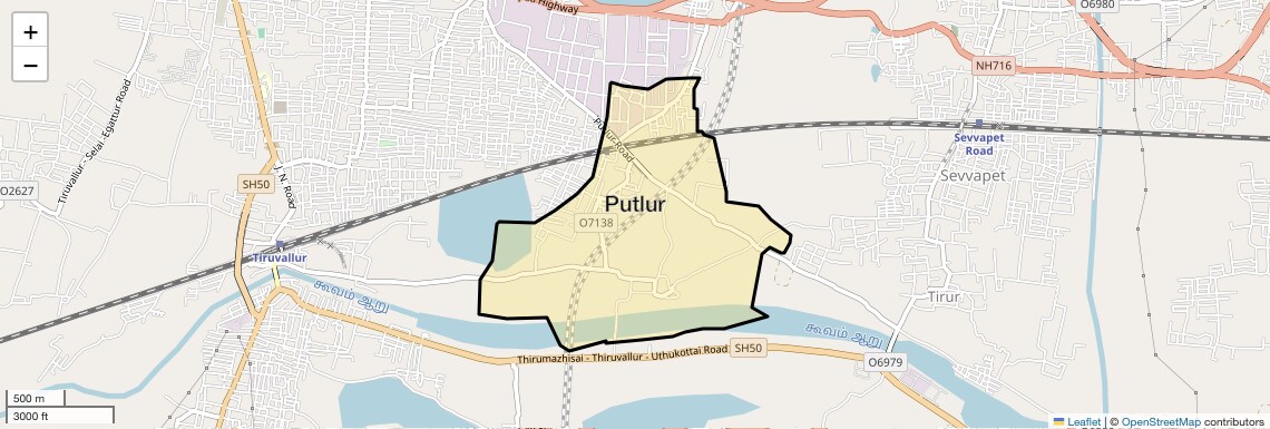 Location Map of Putlur, Chennai