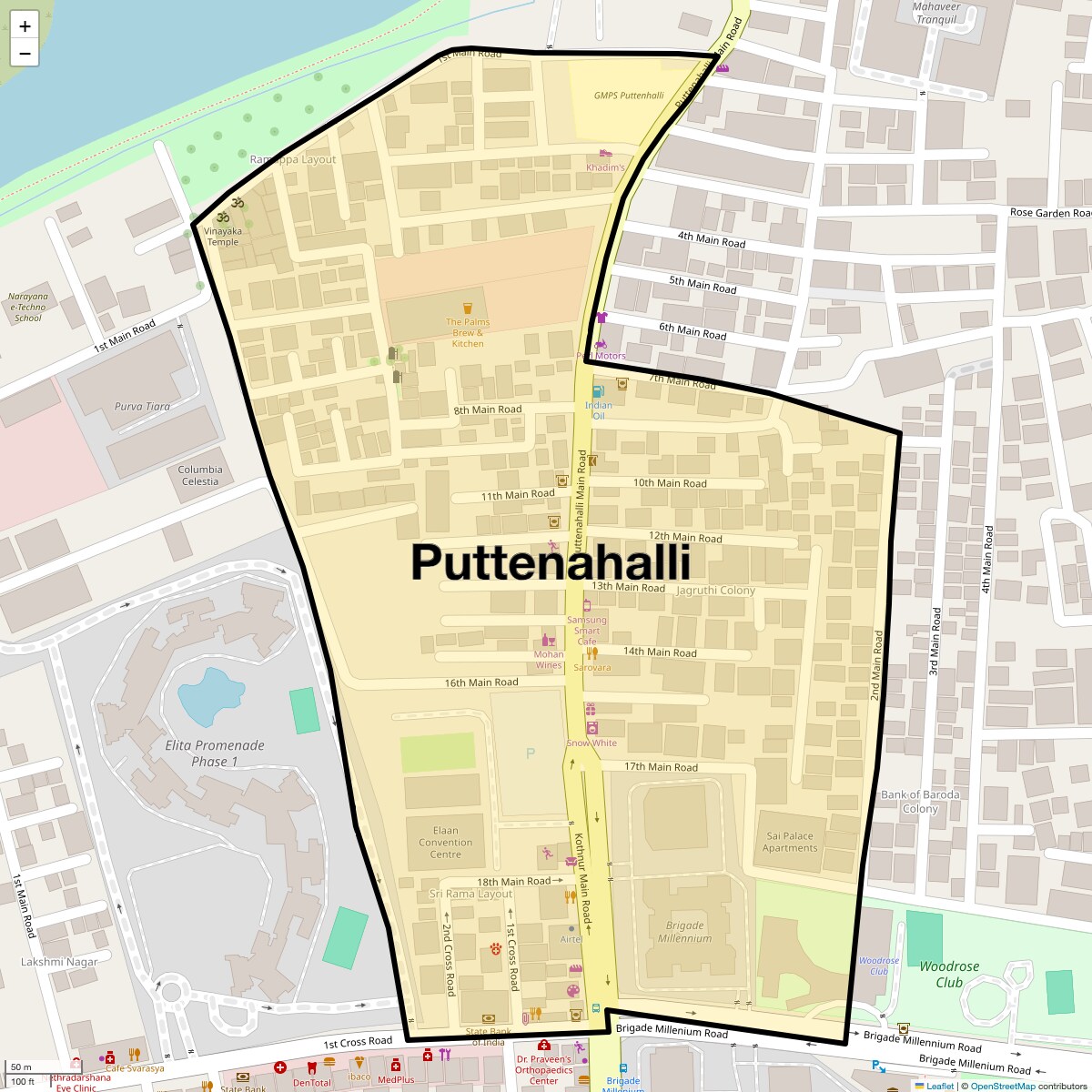 Location Map of Puttenahalli, Bangalore