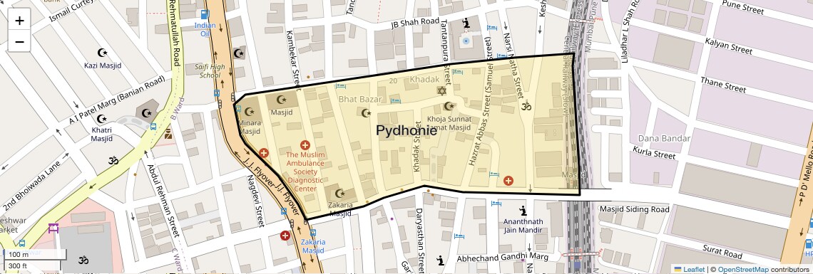 Location Map of Pydhonie, Mumbai