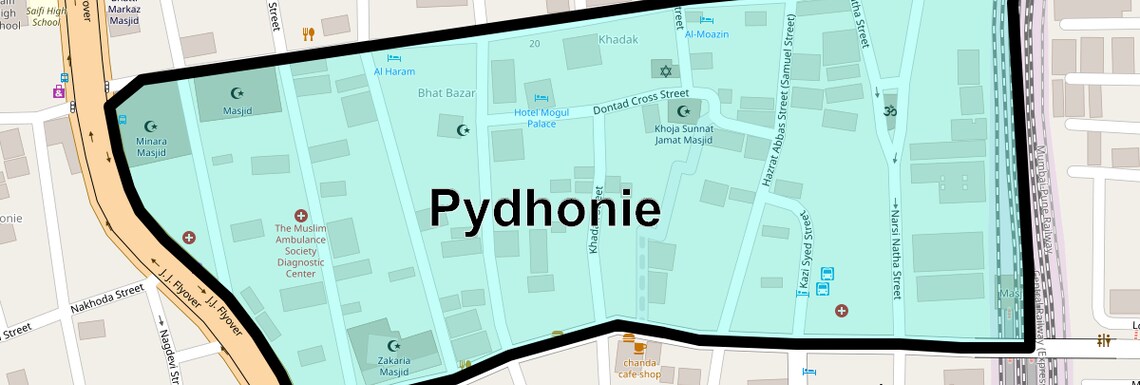 Location Map of Pydhonie, Mumbai